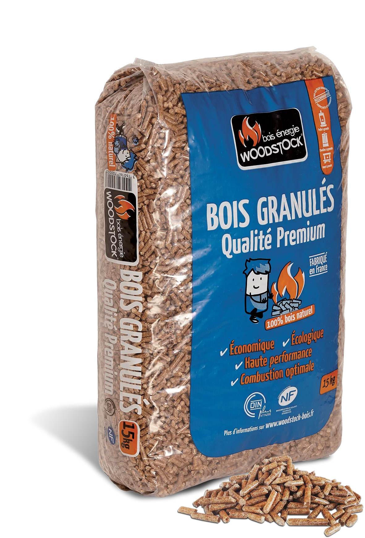 GRANULÉS DE BOIS WOODSTOCK 1 PALETTE DE 78 SACS DE 15 KG