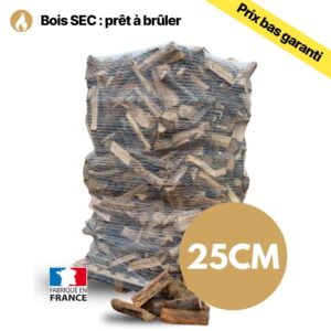 Bois de chauffage 25 cm ballot sur palette 2 m³ – 2,6 stères